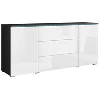 Sideboard Vera mit LED ca. 150 cm Anthrazit/Weiß - Weiß Hochglanz/Anthrazit, Basics, Holzwerkstoff/Kunststoff (150/67,9/39,5cm) - P & B