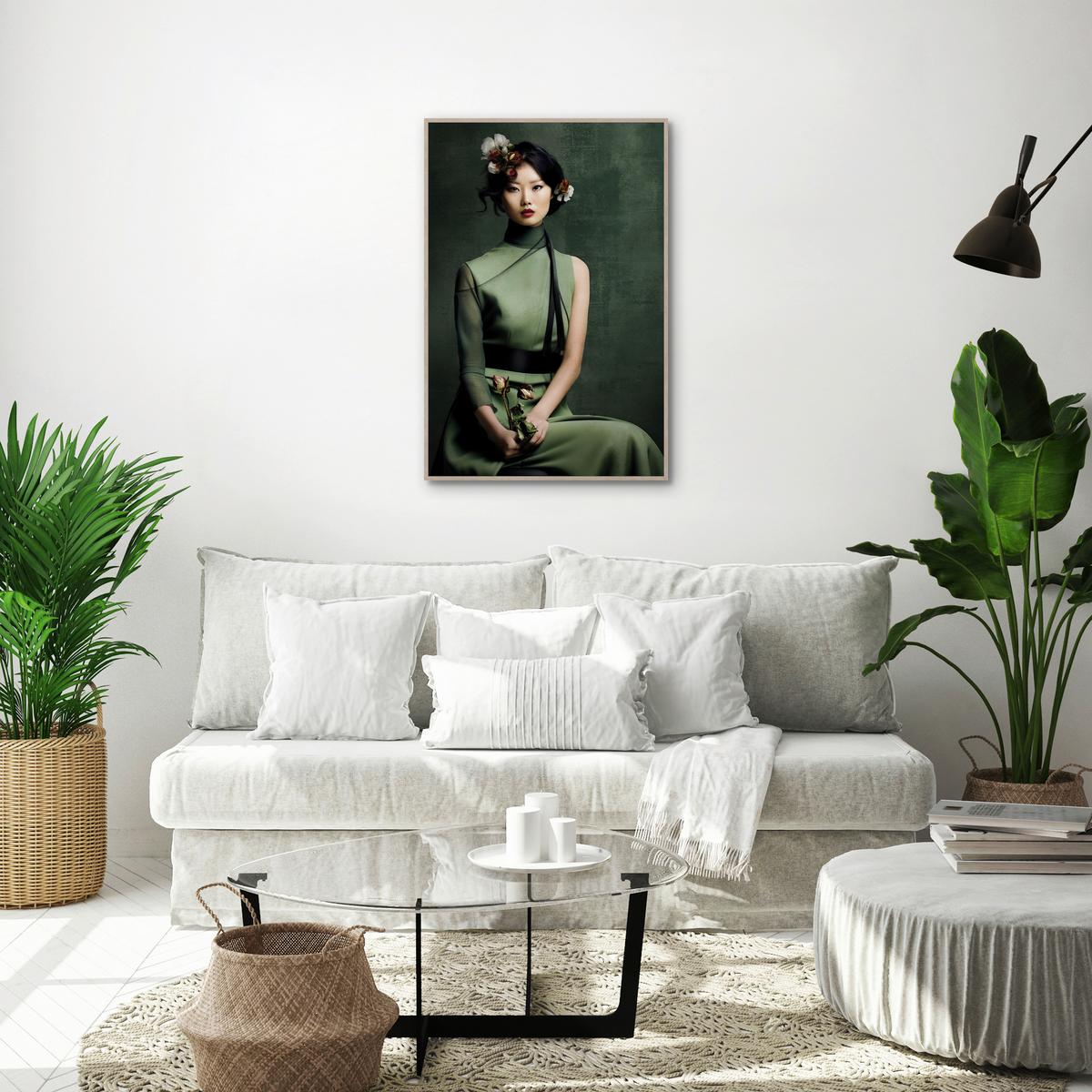 Keilrahmenbild Denise Small Grün Ca. 60x90cm - Naturfarben/Grün, Modern, Holzwerkstoff/Kunststoff (60/90cm) - Premium Living