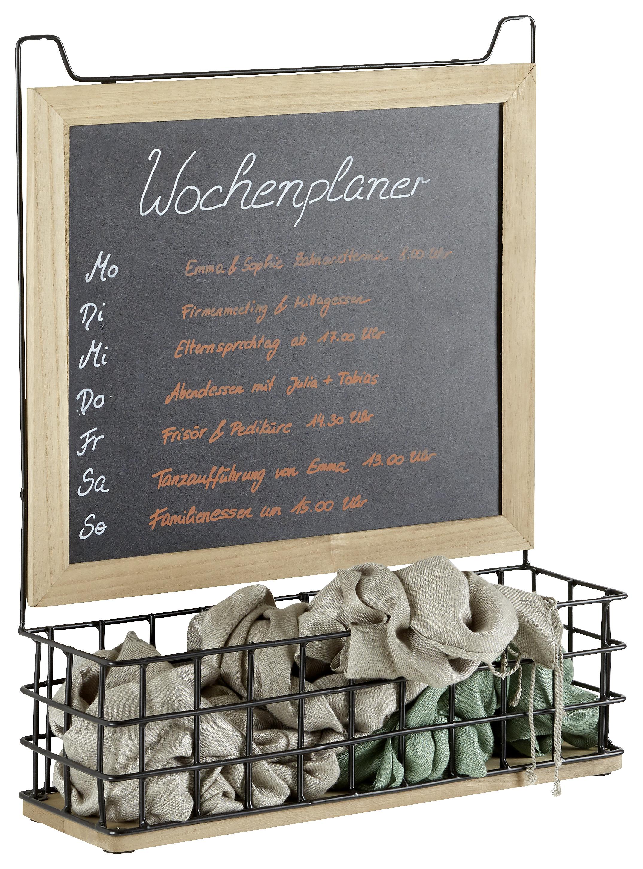 Memoboard in Braun/Schwarz - Schwarz/Naturfarben, Lifestyle, Holz/Holzwerkstoff (39,5/48/12,5cm) - Mömax