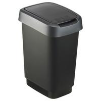 KOSZ NA ODPADY 1754308850 - czarny/ciemnoszary, Basics, tworzywo sztuczne (24,8/18,1/33cm) - Rotho