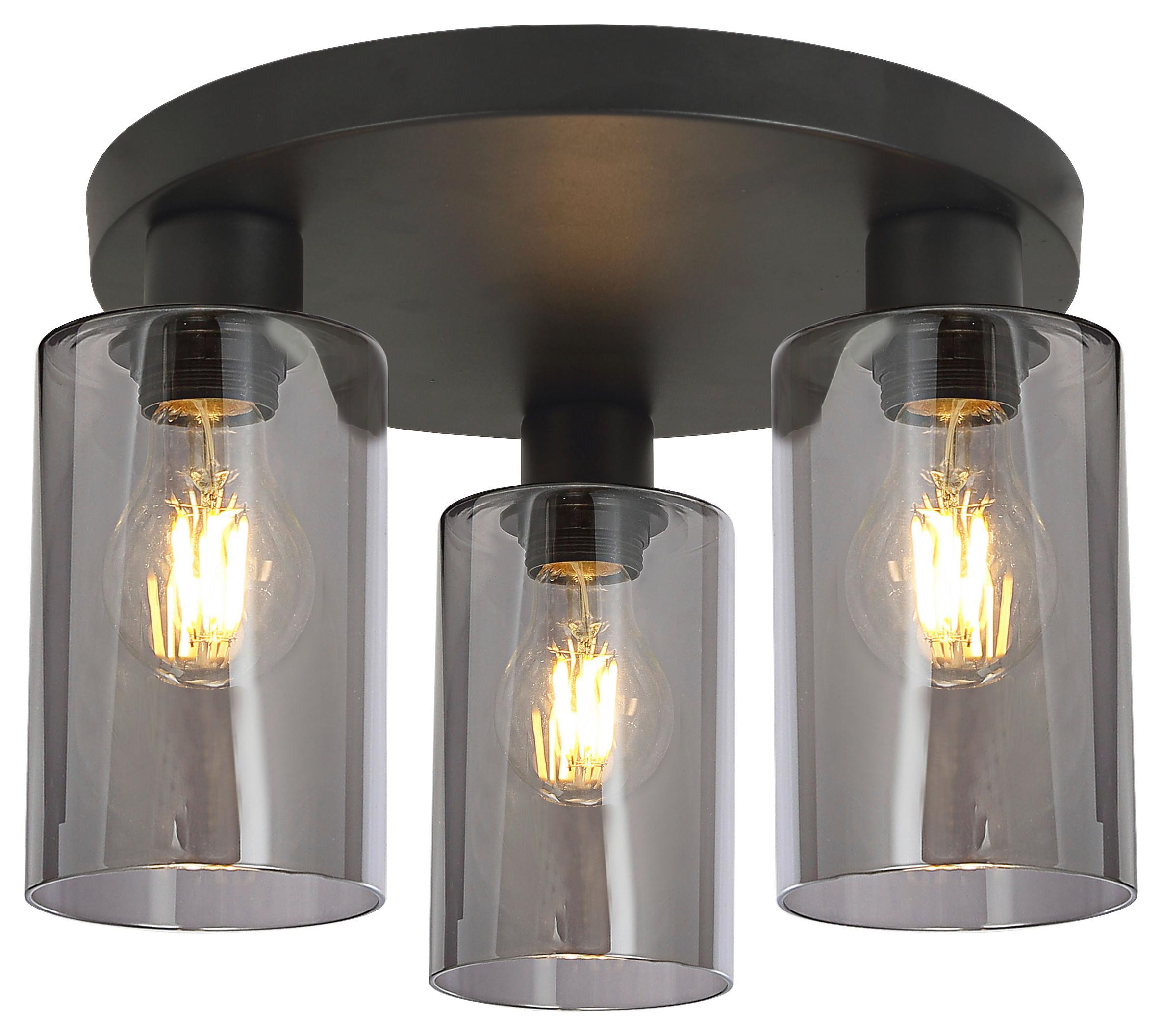 Strahler Hadera in Schwarz max. 15 Watt - Schwarz, Modern, Glas/Metall (34/22cm) - Modern Living