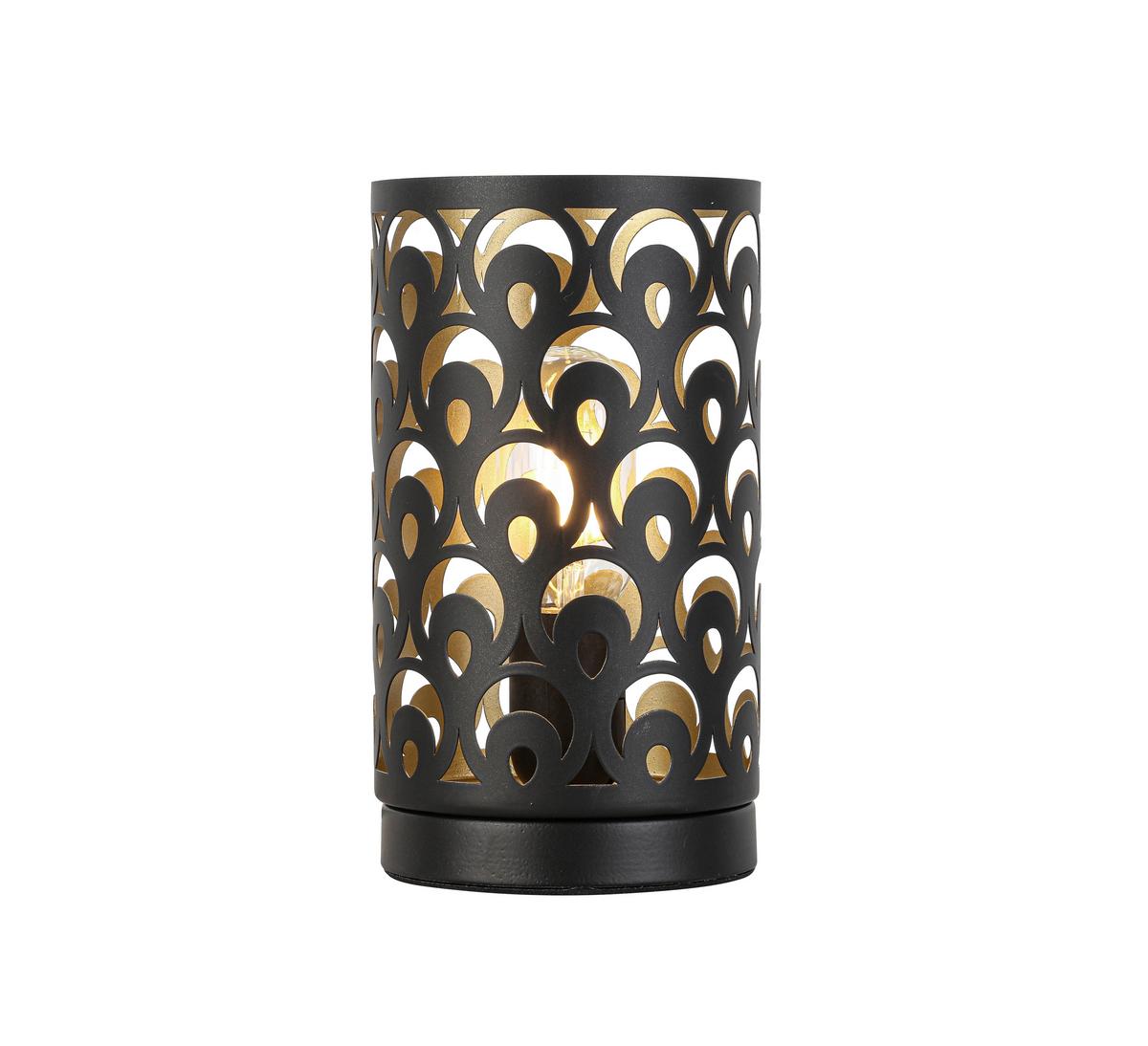 Tischleuchte Gumi max. 40 Watt - Goldfarben/Schwarz, Modern, Metall (12/22cm) - Modern Living