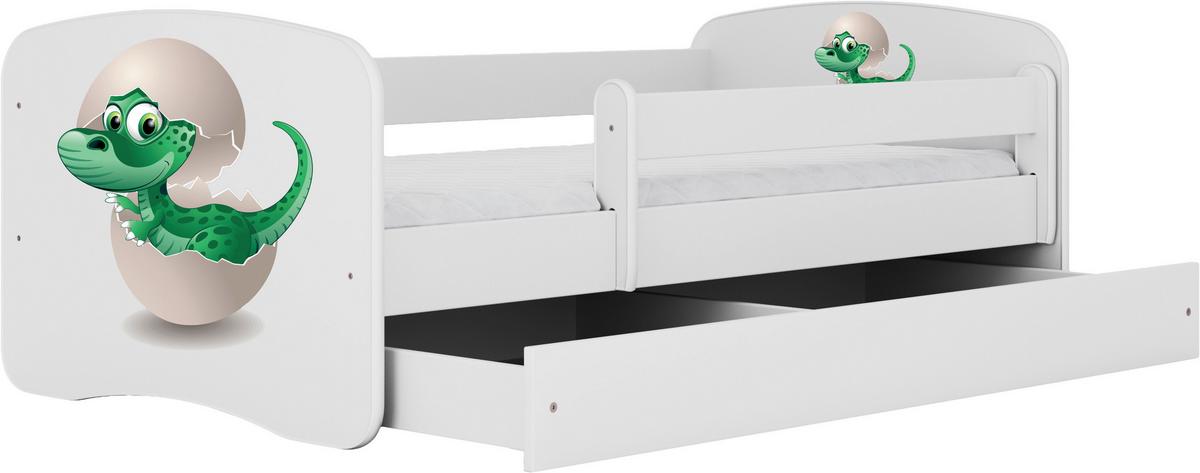 Otroška Postelja Babydreams, Bela, 80x160cm - bela/barve breze, Moderno, tekstil/leseni material (80/160cm) - MID.YOU