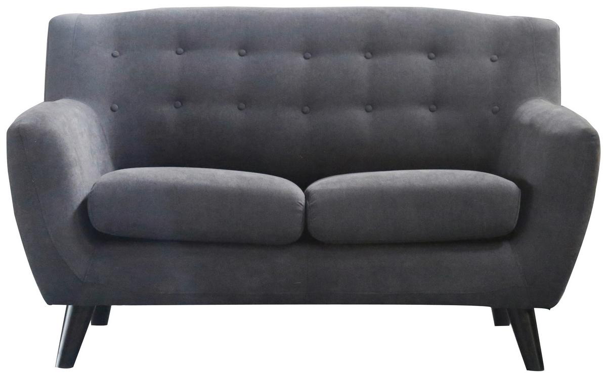 Dvosed Monaco, Temno Siva - temno siva/črna, Moderno, tekstil/les (134/82/80,5cm) - Modern Living