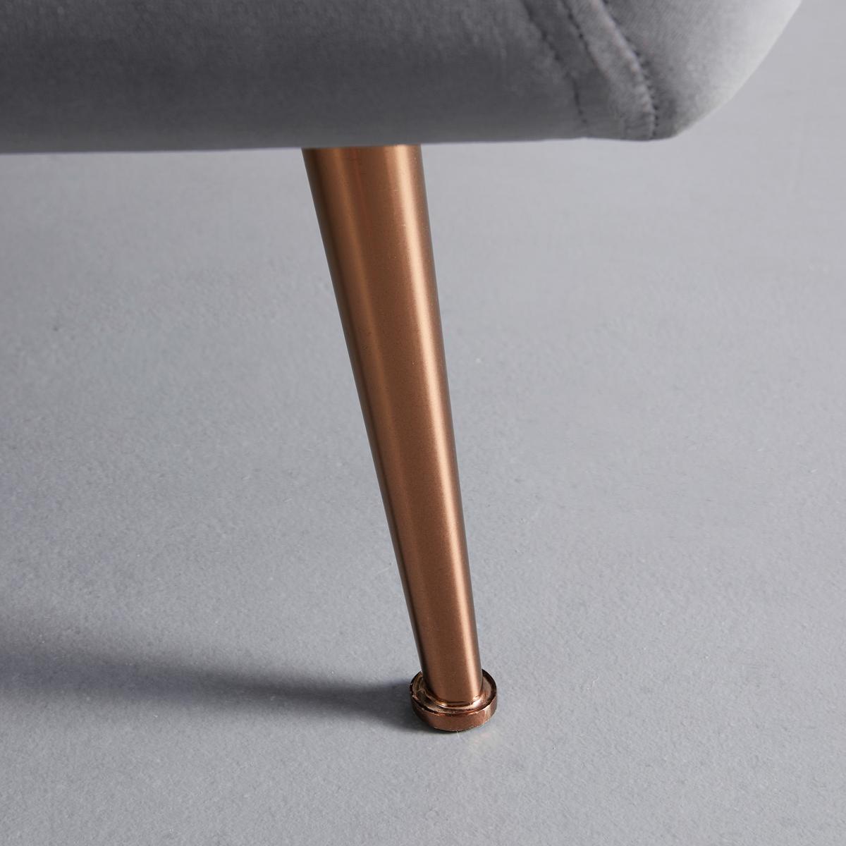 Sofa Linus Hellgrau Samt - Goldfarben/Hellgrau, MODERN, Holz/Textil (148/95/93cm) - Bessagi Home