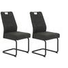Schwingstuhl-Set Kerstin Anthrazit 2er-Set - Anthrazit/Schwarz, MODERN, Textil/Metall (49/100/61cm) - MID.YOU