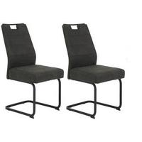 Schwingstuhl-Set Kerstin Anthrazit 2er-Set - Anthrazit/Schwarz, MODERN, Textil/Metall (49/100/61cm) - MID.YOU