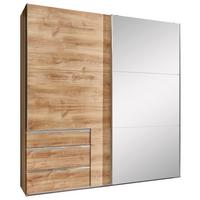 Ormar S Kliznim Vratima Level - boje hrasta/boje kroma, Moderno, staklo/drvni materijal (250/216/65cm) - Modern Living