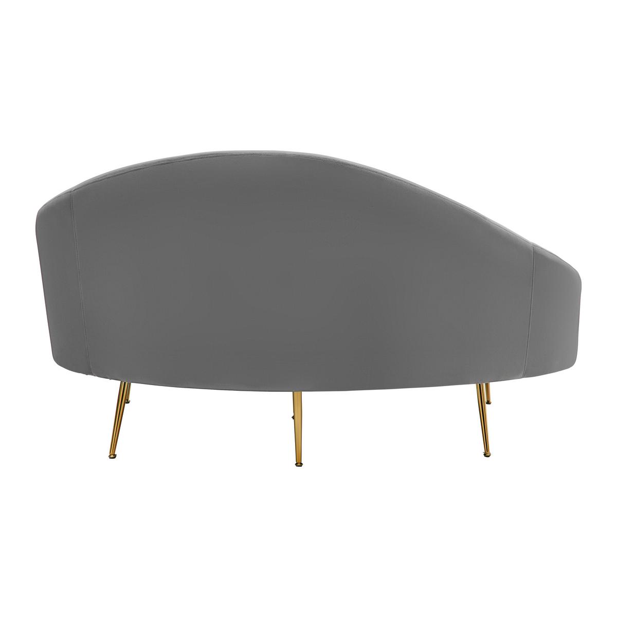 Dvosed Lou, Siva, Žamet - zlate barve/siva, Moderno, kovina/tekstil (172/93/89cm) - Bessagi Home