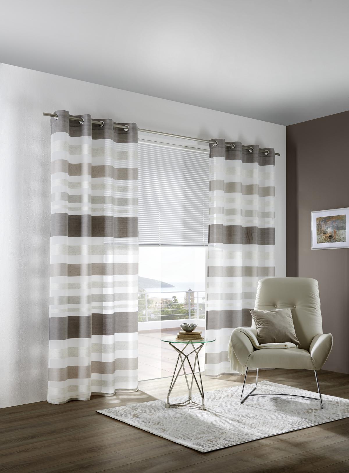 ZASŁONA NA PRZELOTKACH SOPHIE - taupe, Konventionell, tkanina (135/245cm) - Esposa