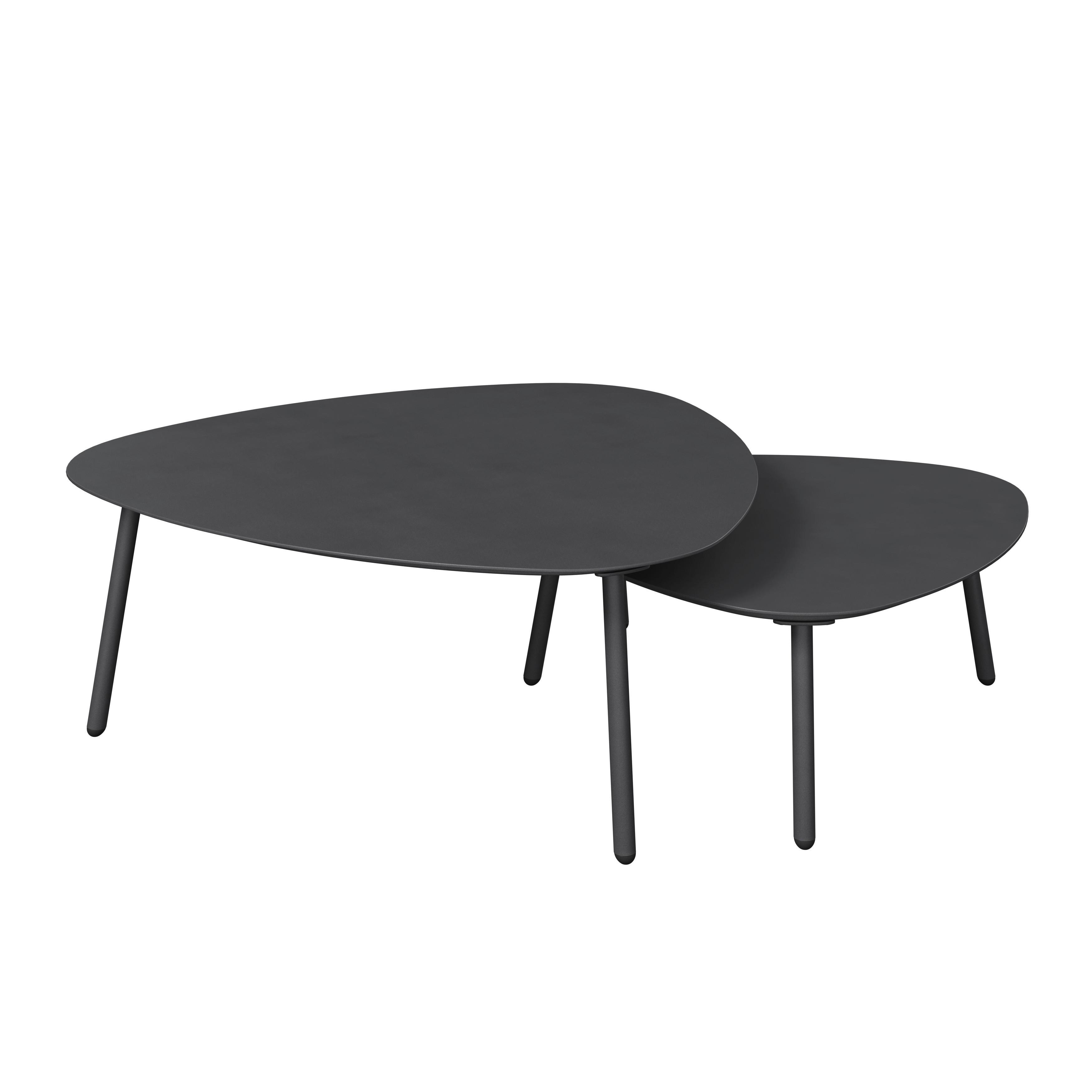 SET DE TABLES D'APPOINT LEONIE - anthracite, Basics, métal (90/91/35cm) - Mömax