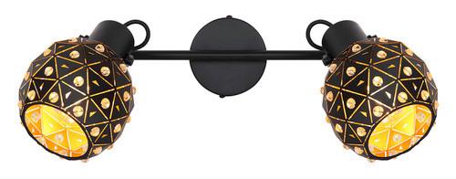 Strahler Jodie in Schwarz max. 40 Watt - Klar/Goldfarben, Basics, Glas/Metall (35/12/26cm) - Globo