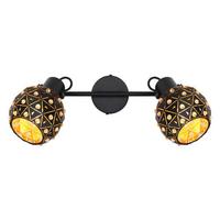 Strahler Jodie in Schwarz max. 40 Watt - Klar/Goldfarben, Basics, Glas/Metall (35/12/26cm) - Globo