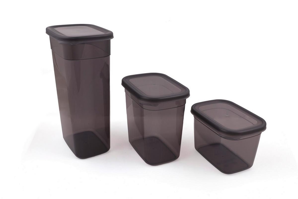 ZESTAW POJEMNIKÓW KUCHENNYCH BNMPGGY24 - antracytowy, Basics, tworzywo sztuczne