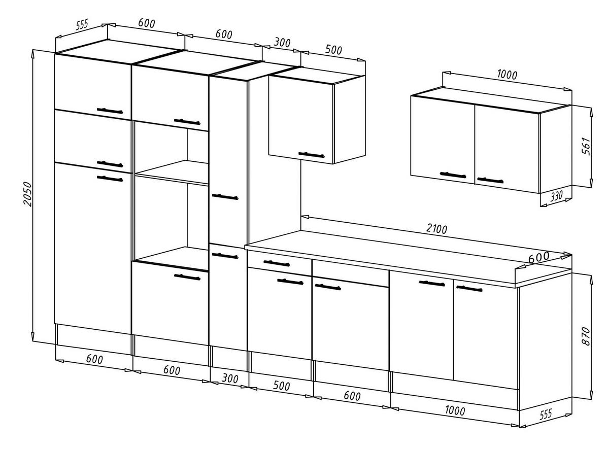 Küchenleerblock LBKB360EYSMIGKE - Edelstahlfarben/Eichefarben, Basics, Holzwerkstoff/Metall (360cm) - Respekta