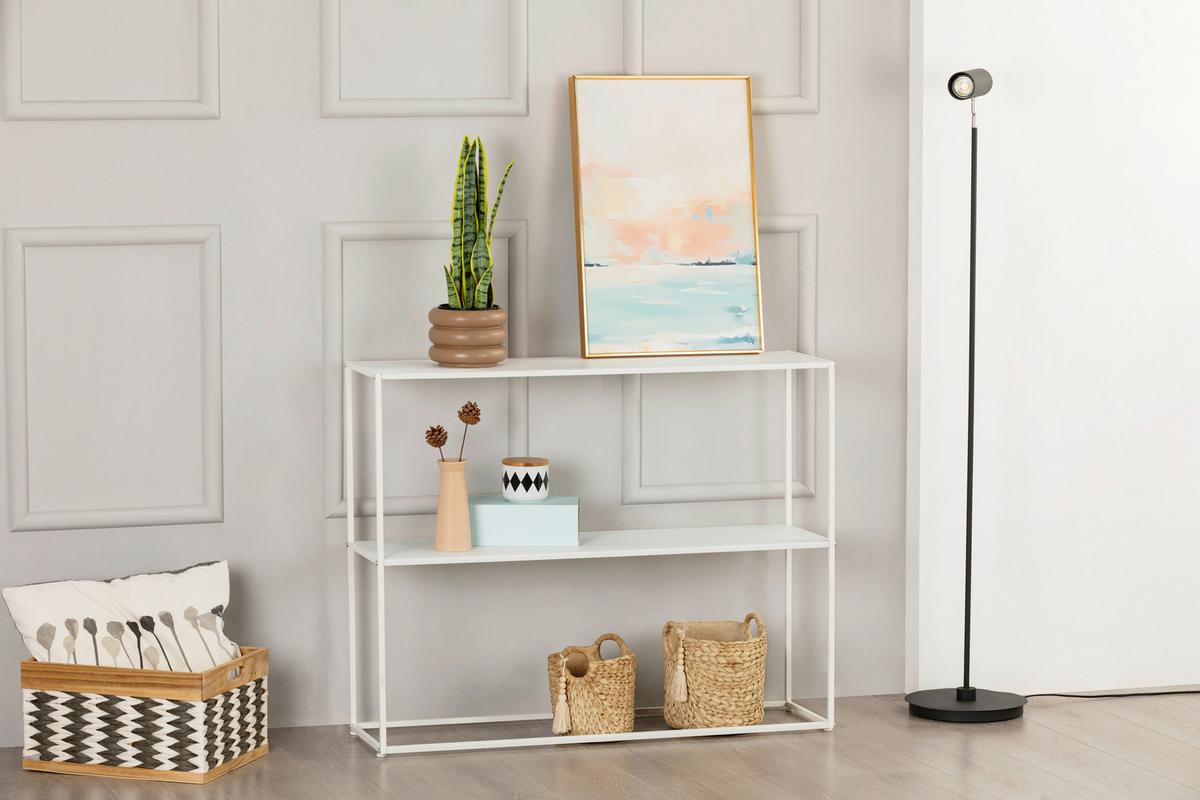 STÓŁ KONSOLA BREDA - biały, Modern, metal (100/79/29cm) - PBJ