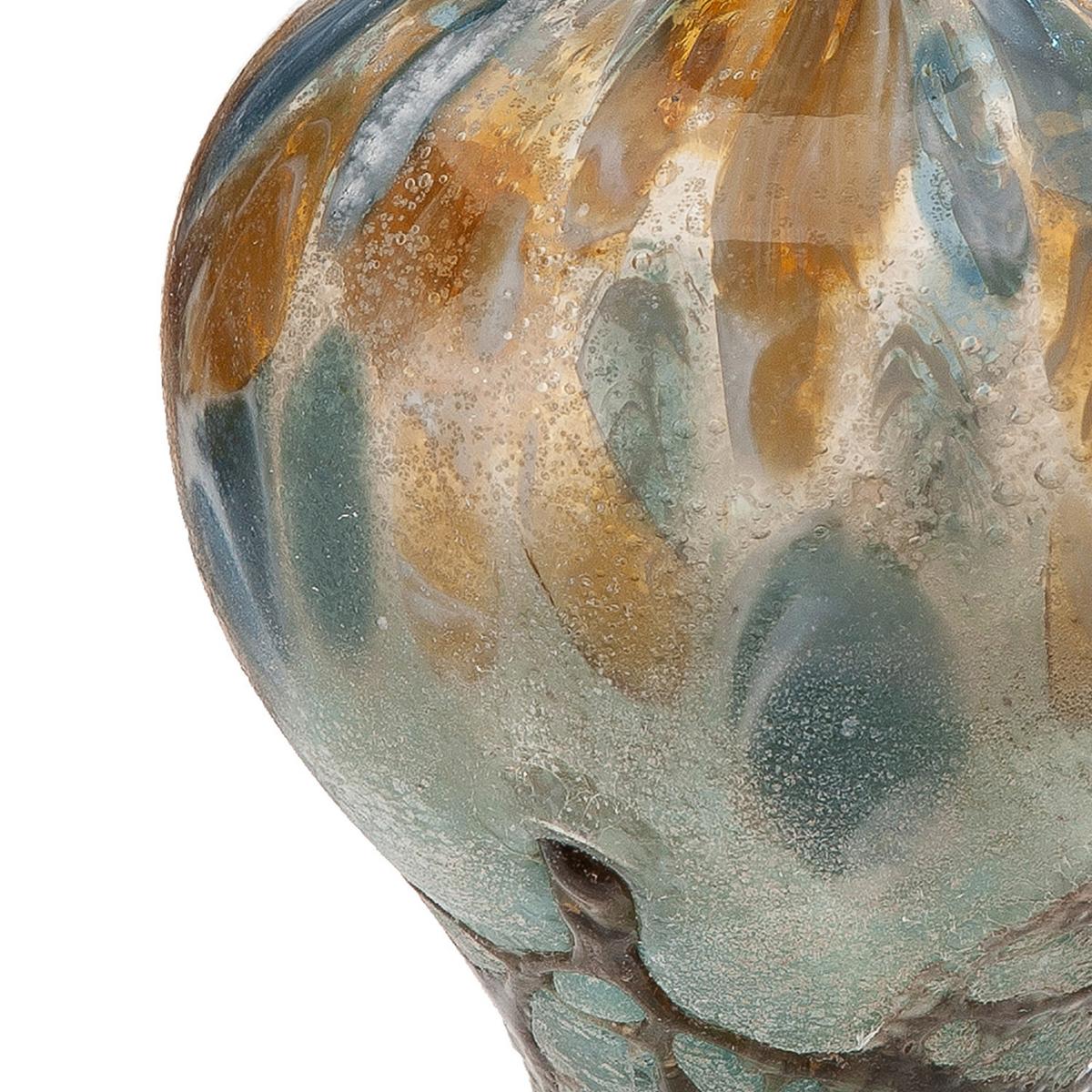 Dekovase Bronko I Hellbraun/Hellbraun - Hellbraun/Hellblau, Basics, Glas (15/24cm)