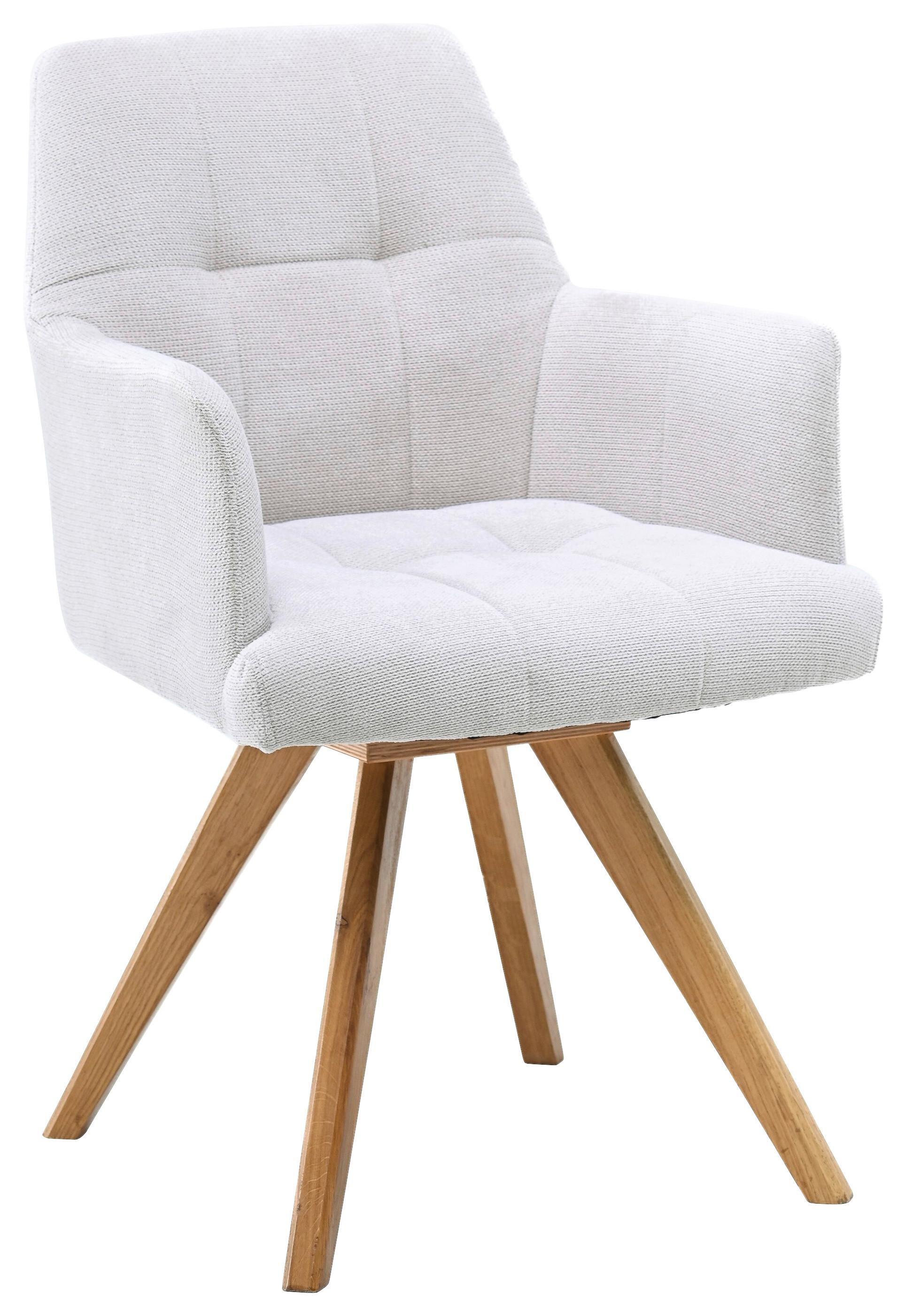 Armlehnstuhl Diona Grau - Silberfarben/Grau, MODERN, Holz/Textil (57/89/66cm) - Mömax