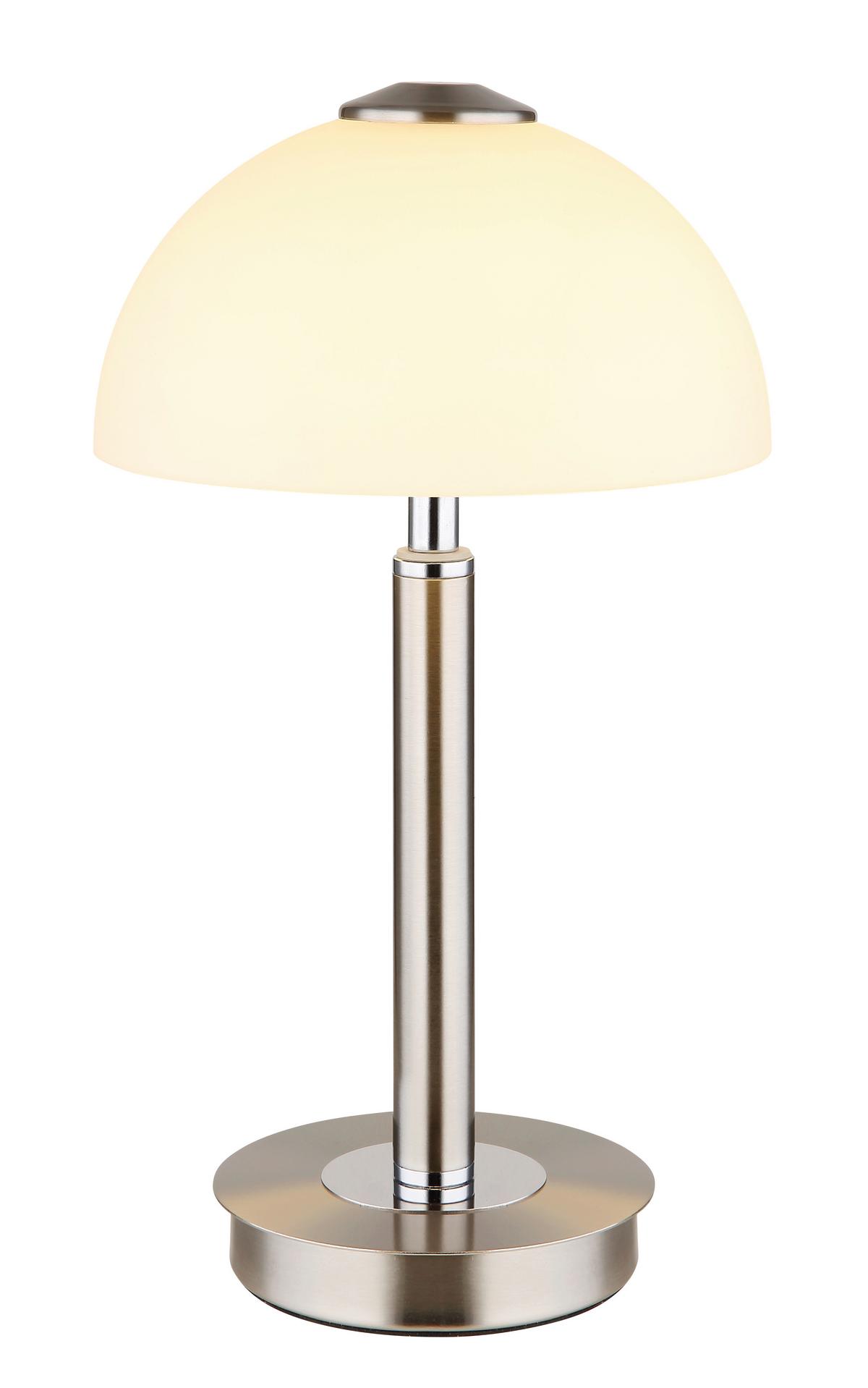 LED-TISCHLEUCHTE 21953N ULDIN - Chromfarben/Weiss, Basics, Glas/Kunststoff (25/45cm) - Globo