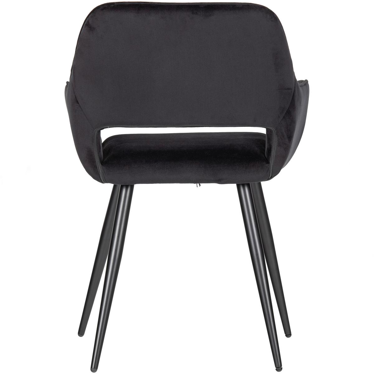 Armlehnstuhl-Set Jel Schwarz B: 60cm - Schwarz, MODERN, Textil/Metall (60/80/57cm) - Livetastic
