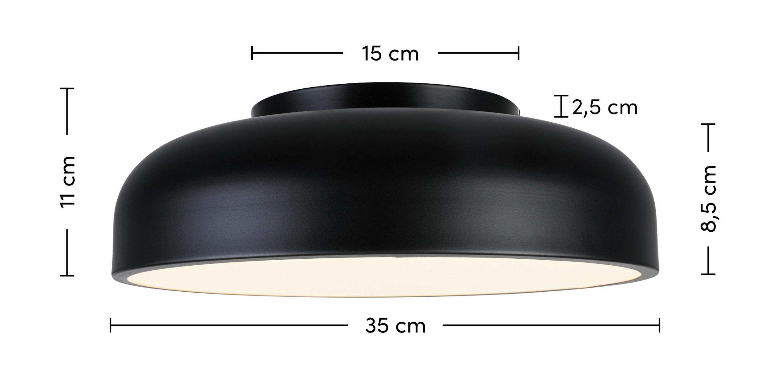 LED-TAKLAMPA MIKE - vit/svart, Modern, metall/plast (35/35/11cm) - Mömax