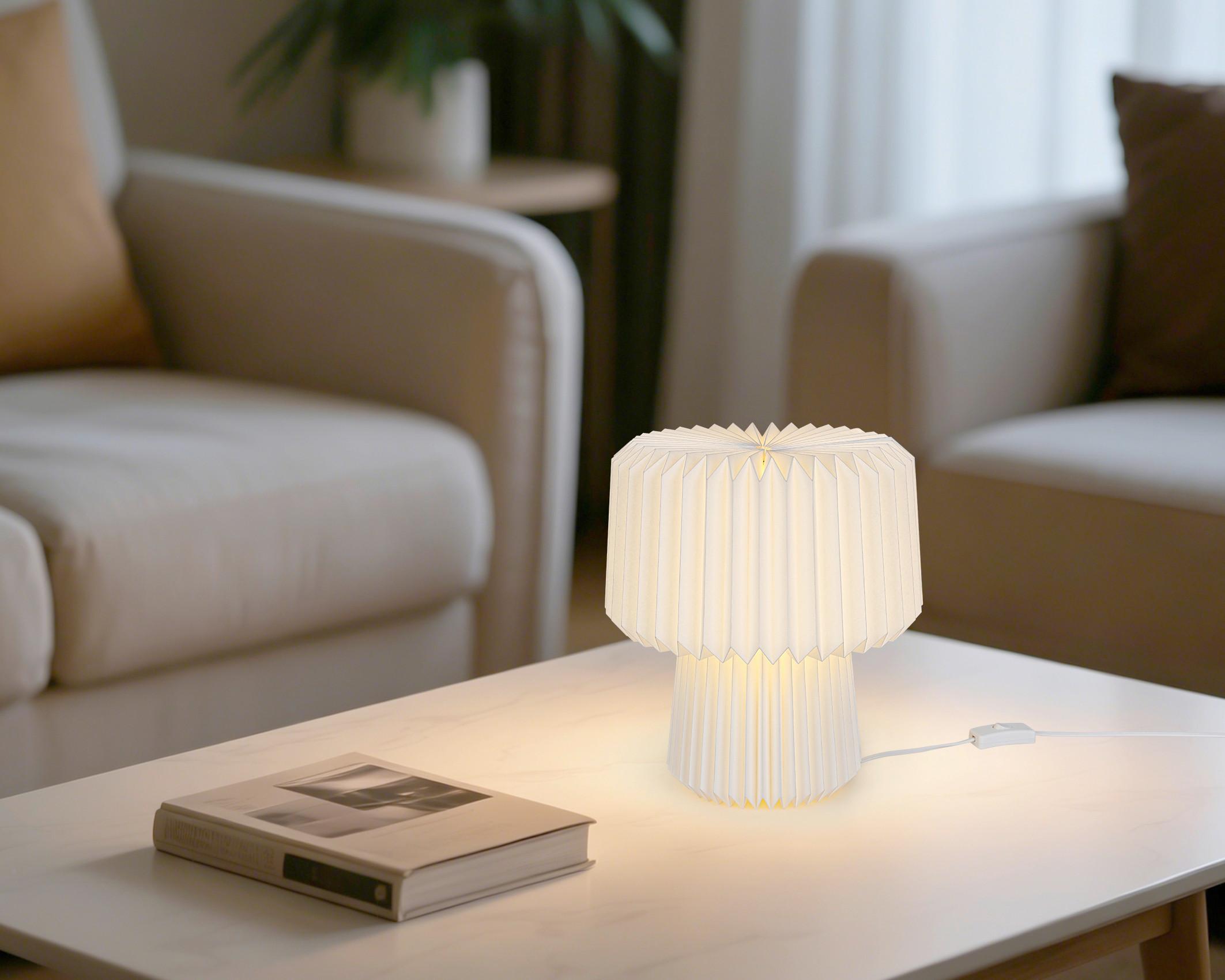 BORDSLAMPA OLGA - vit, Modern, papper/plast (28/28/30,5cm) - Mömax