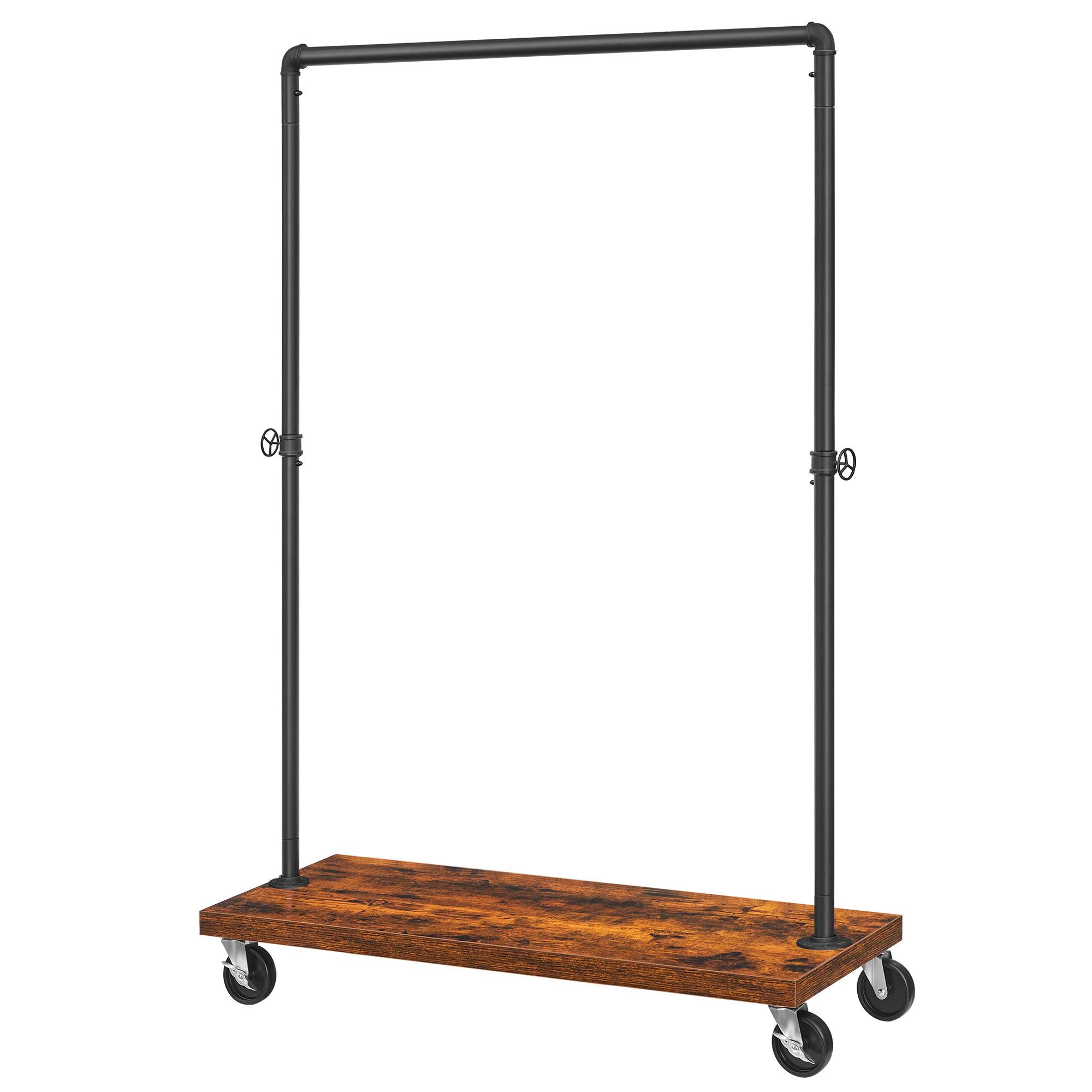 KLEIDERWAGEN HSR65BXV2 - Schwarz/Braun, Trend, Holzwerkstoff/Metall (104.5/160/40cm) - MID.YOU