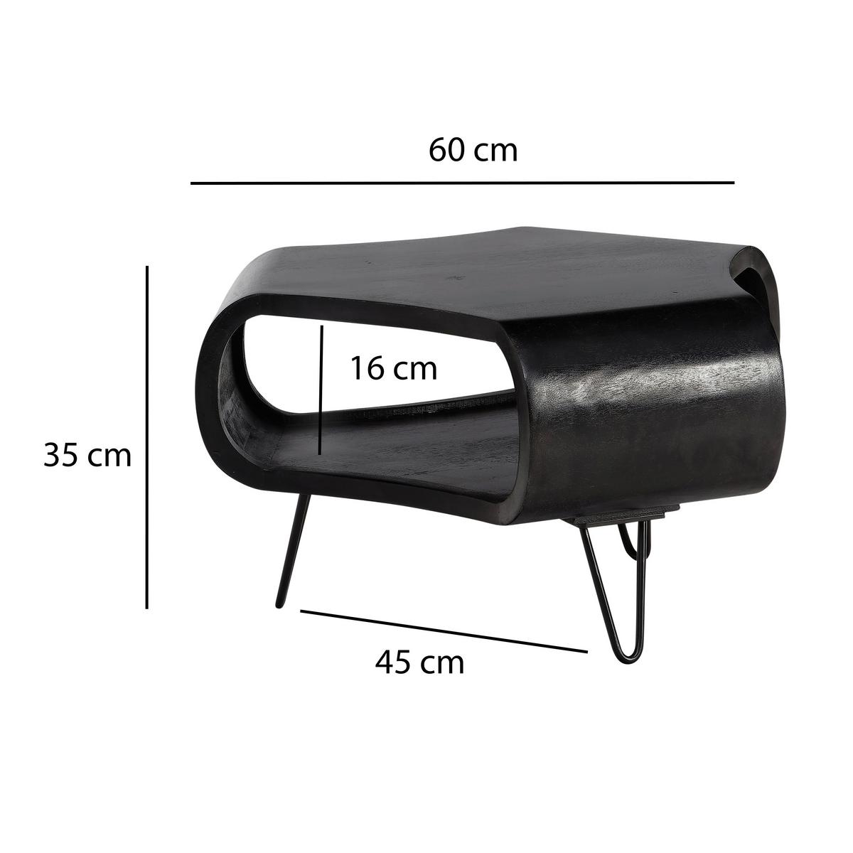 TABLE BASSE WL6.840 - noir, Design, métal/bois (60/60/35cm) - Livetastic