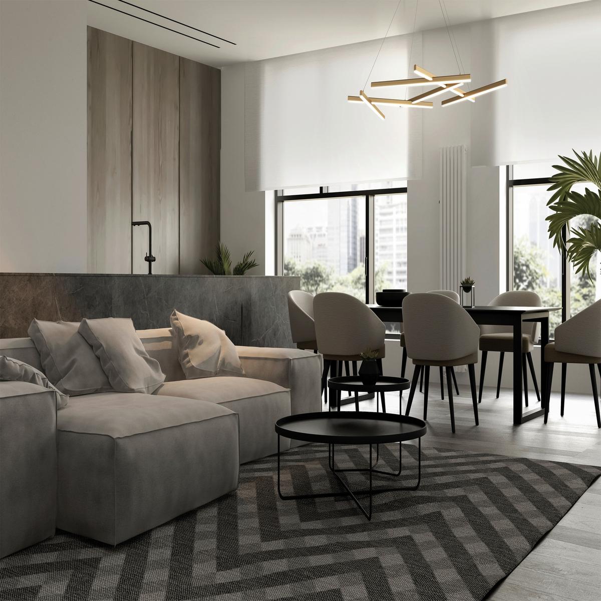 Pendelleuchte Line Goldfarben max. 79 Watt - Goldfarben, Basics, Kunststoff/Metall (101/5,5/66cm) - MAYTONI