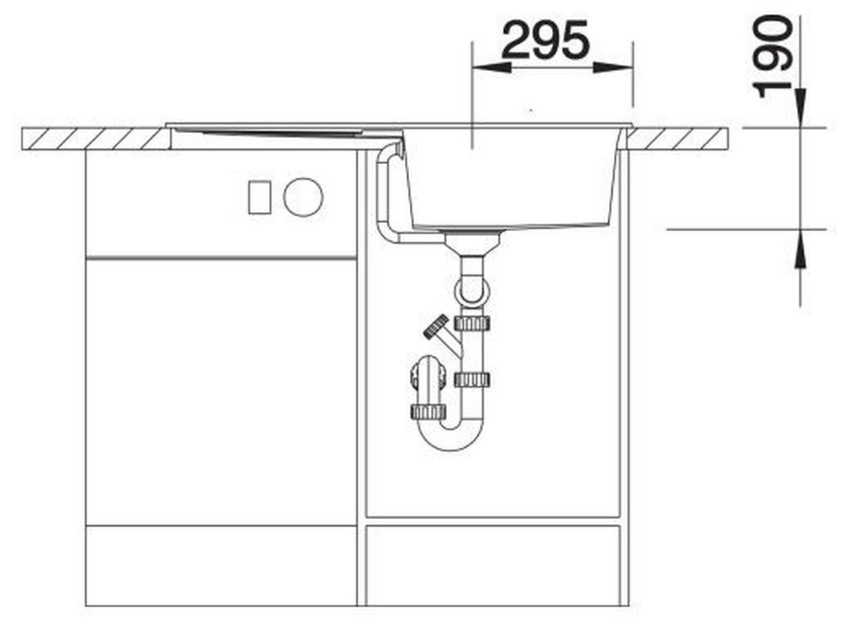 Spüle Metra 5S Typ:518871 Felsgrau - Grau, MODERN, Stein (86/50cm) - Blanco