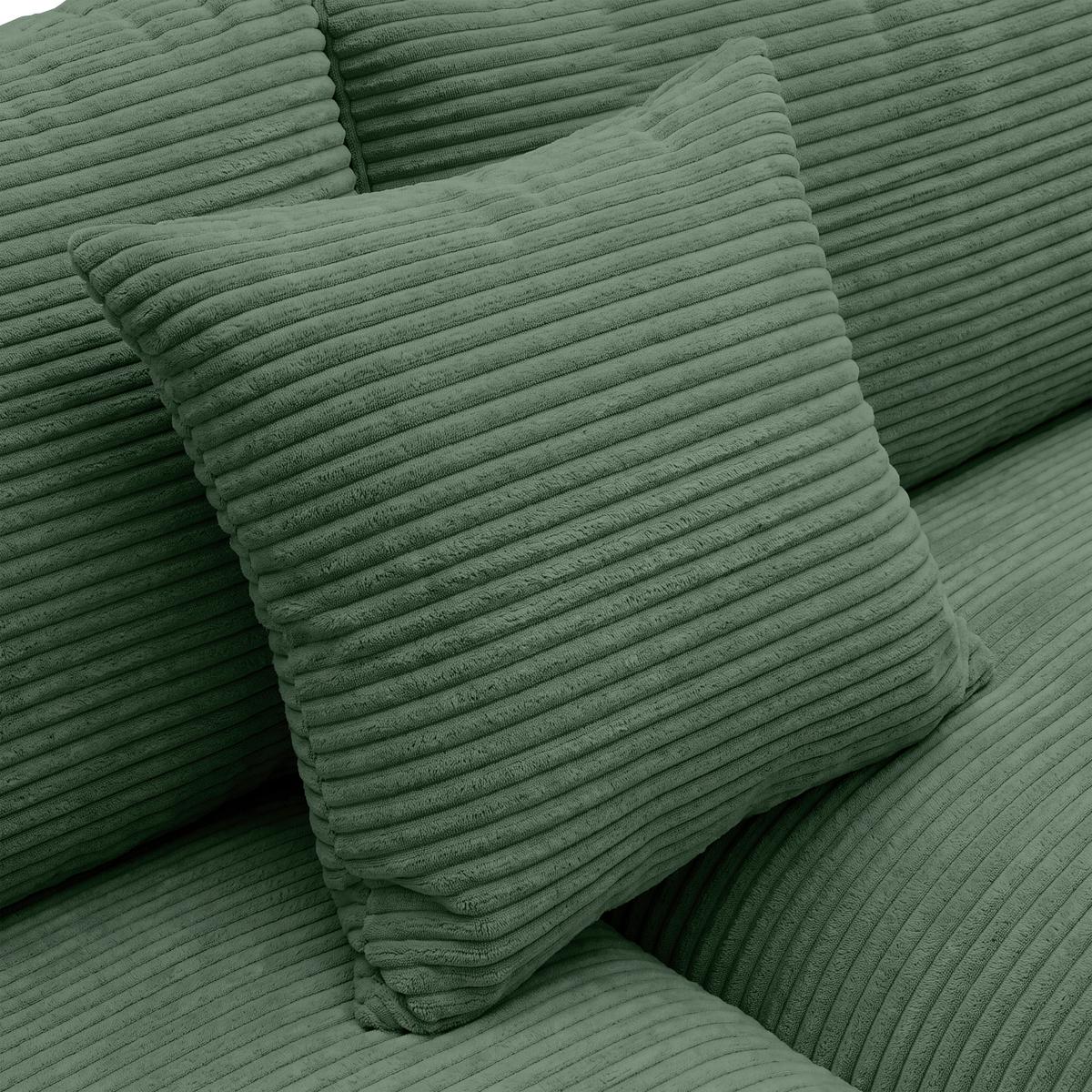 Ecksofa Pedro Dunkelgrün - Dunkelgrün/Schwarz, MODERN, Kunststoff/Textil (300/190cm) - Mömax