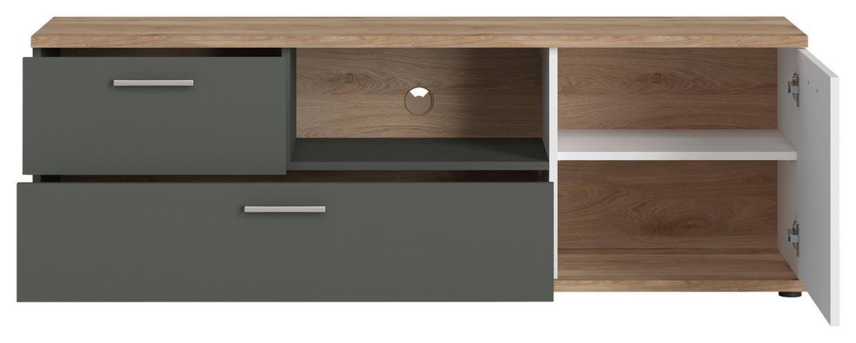 Tv Komoda Twenty - bijela/boje grafita, Moderno, drvni materijal/plastika (150/50,8/40cm) - Modern Living