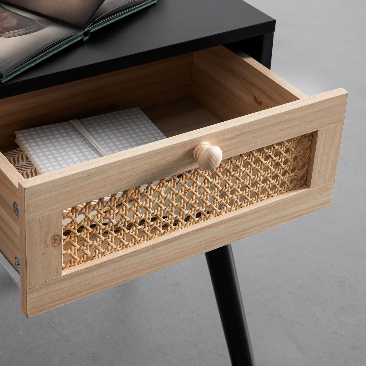 Beistelltisch Denis Hellbraun/ Schwarz MDF - Schwarz/Naturfarben, MODERN, Holz/Holzwerkstoff (40/30/54cm) - Bessagi Home