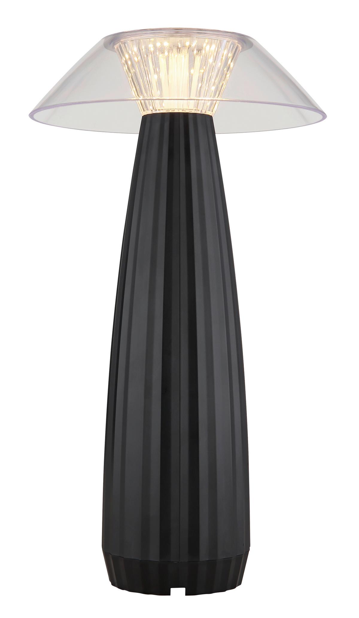 Led Stolna Svjetiljka Crna Boja - prozirno/crna, Design, plastika (15,4/28cm) - Globo