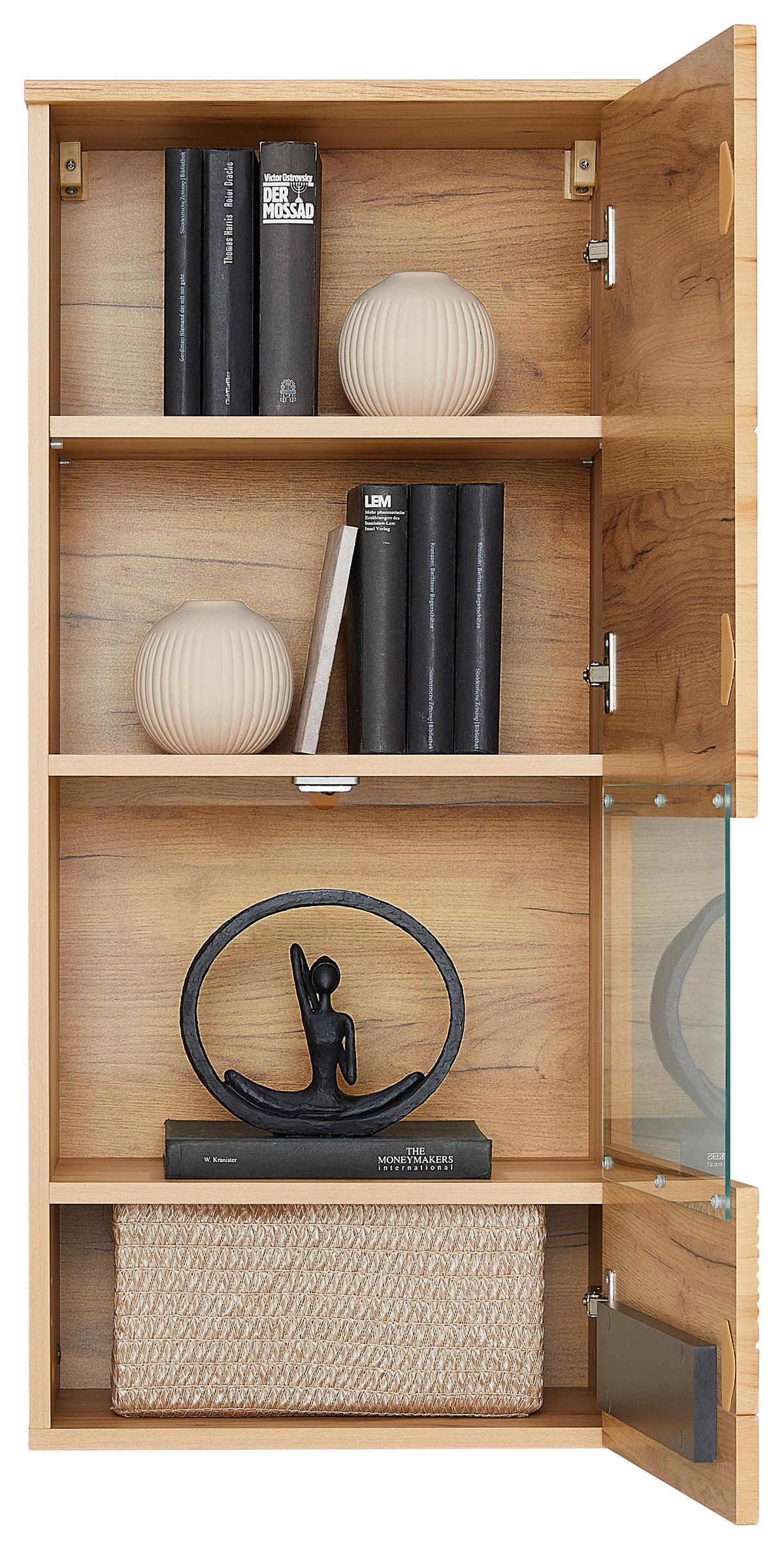 Viseča Vitrina Alana Alana - Moderno, steklo/leseni material (46,9/103,8/33cm) - Mömax