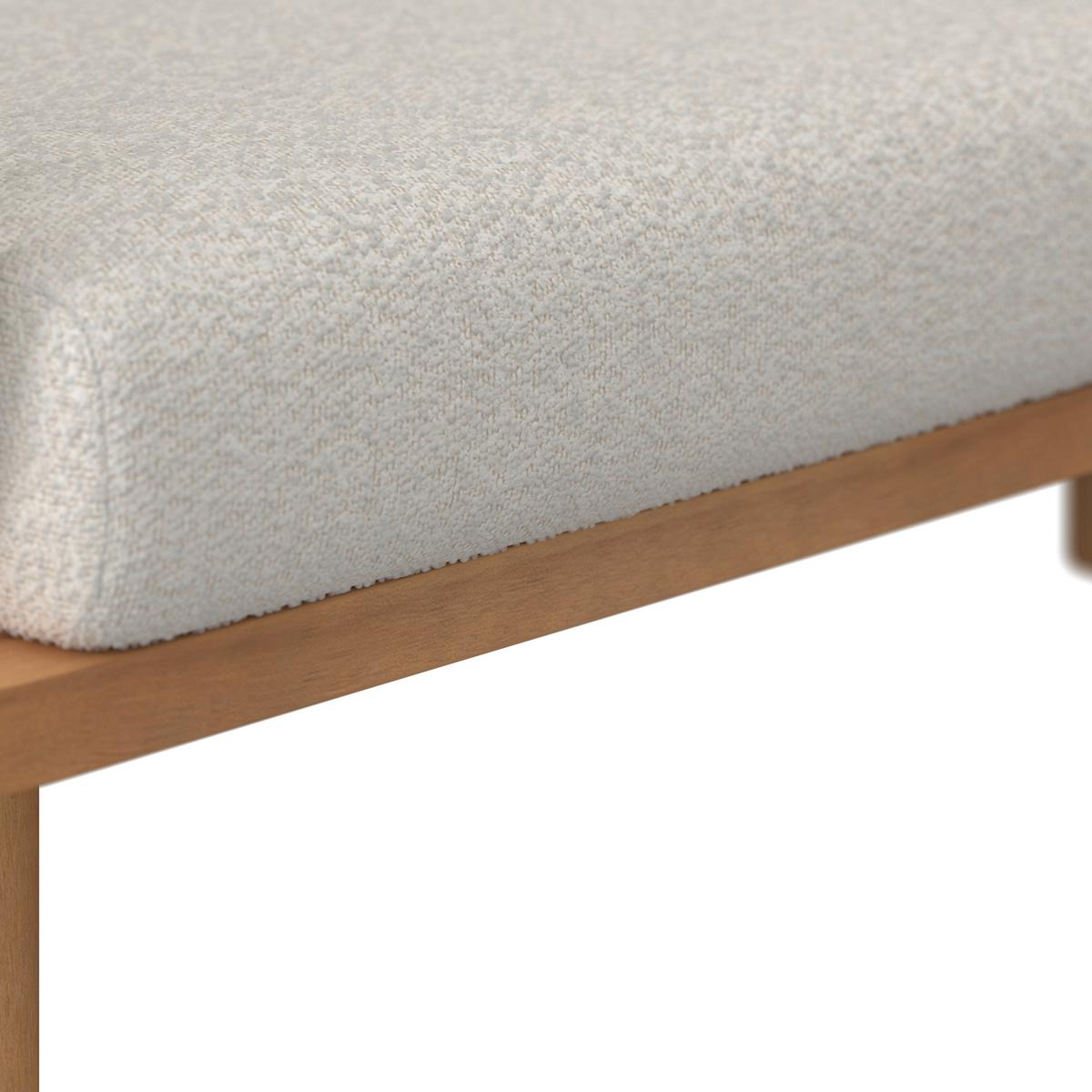 Loungegarnitur Mara Holz Outdoorstoff/Metall +Abdeckung - Creme/Teakfarben, MODERN, Holz/Textil (190/62,5/70cm) - Bessagi Garden