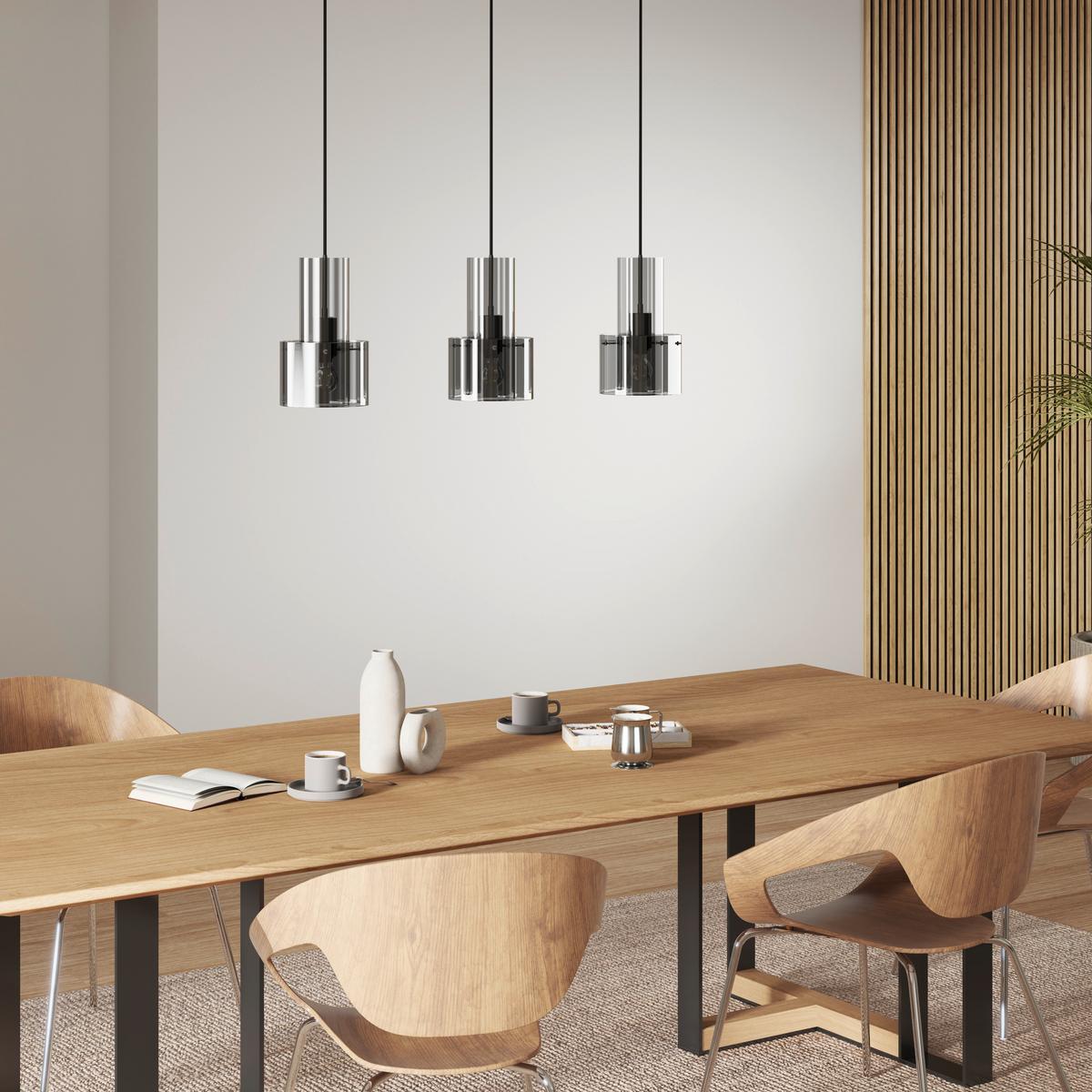 LAMPA WISZĄCA EOS *DK* - ciemnoszary, Design, metal/szkło (97/18/150cm) - Dieter Knoll