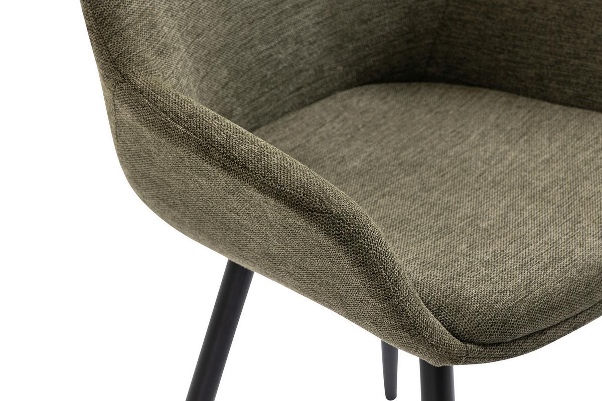 Set Naslanjačev Lena, Zelena, 2-Delni - črna/zelena, Moderno, kovina/tekstil (64/86/59cm) - Livetastic