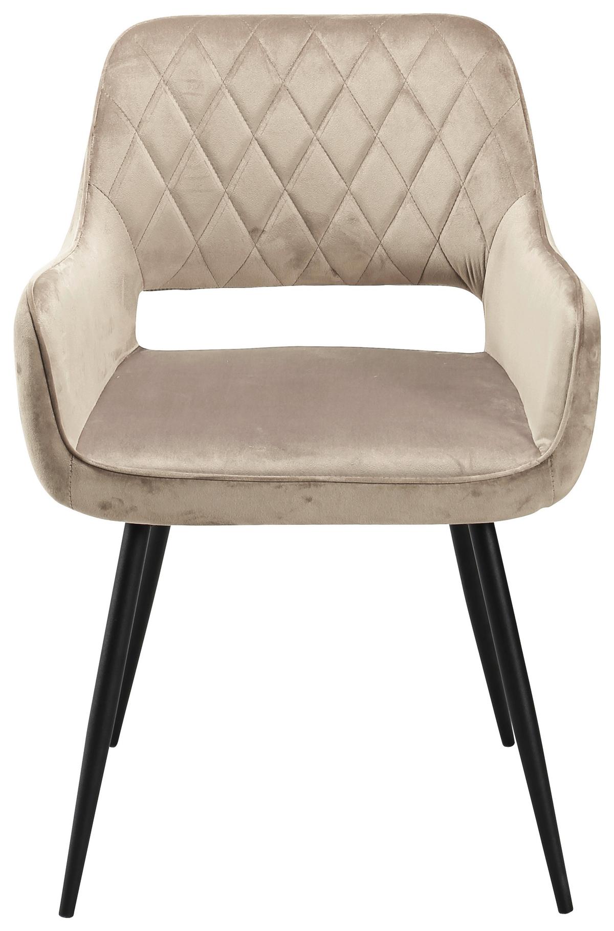 Armlehnstuhl Serafina Beige - Beige/Schwarz, MODERN, Holz/Textil (55/79/59cm) - Mömax