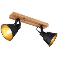 Reflektor 15466s-2 Günther - zlate barve/črna, Natur, kovina/les (38/24cm) - Globo