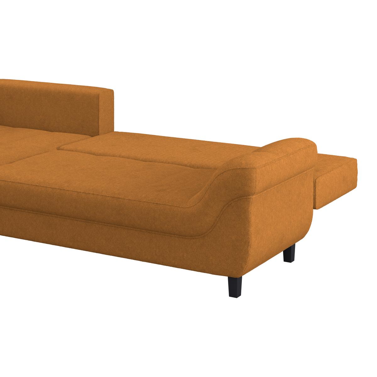 Kutna Garnitura Mendoza - narančasta/crna, Design, tekstil/drvo (197/309cm) - Modern Living