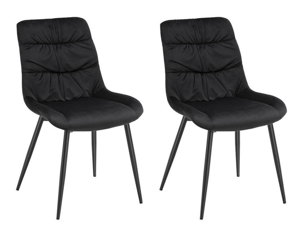 ZESTAW KRZESEŁ KÖLN - czarny, Modern, metal/drewno (46/91/61cm) - Livetastic