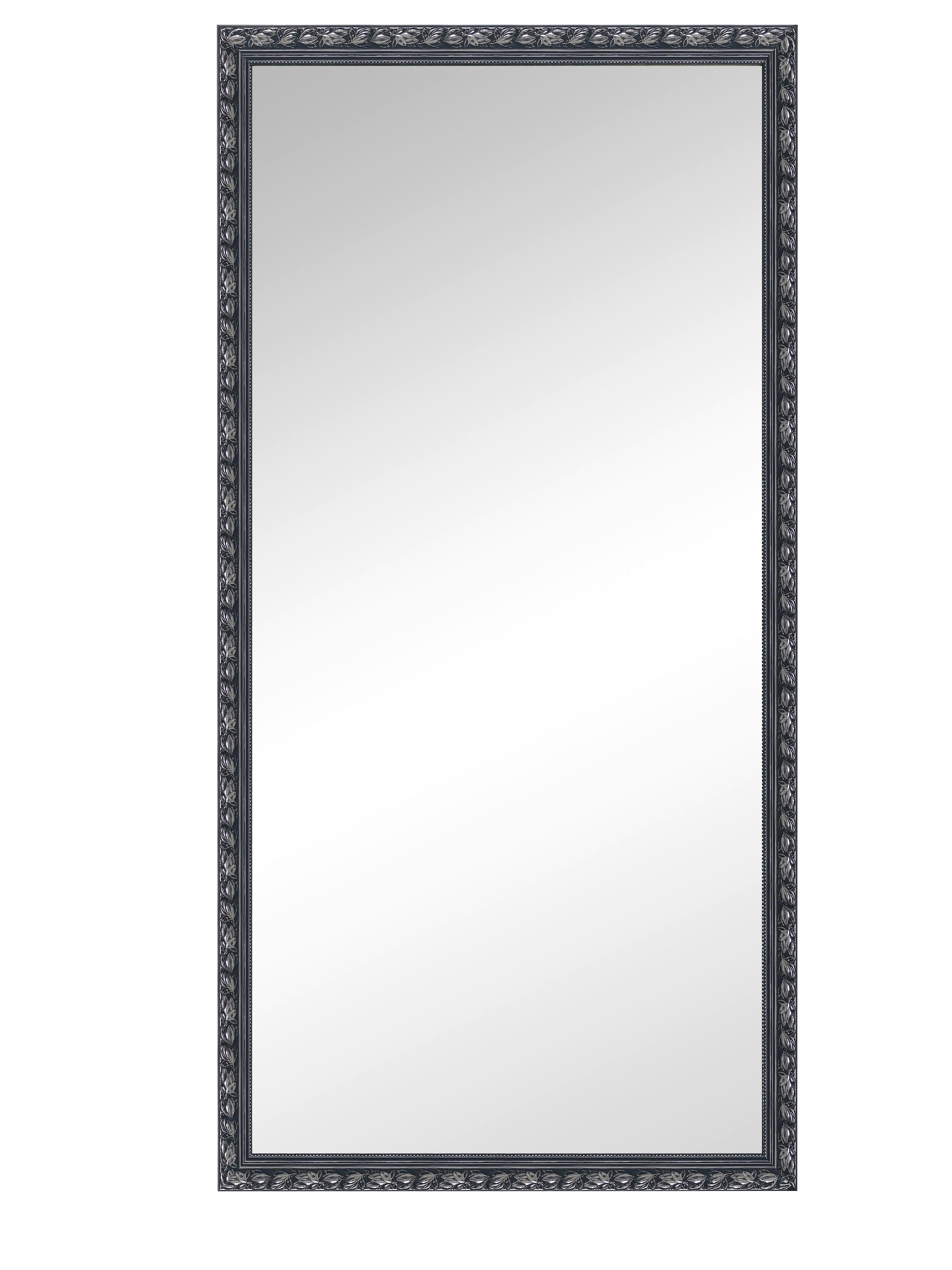 Wandspiegel in Schwarz/Silberfarben - Silberfarben/Schwarz, Modern, Glas/Holz (100/200cm) - Premium Living