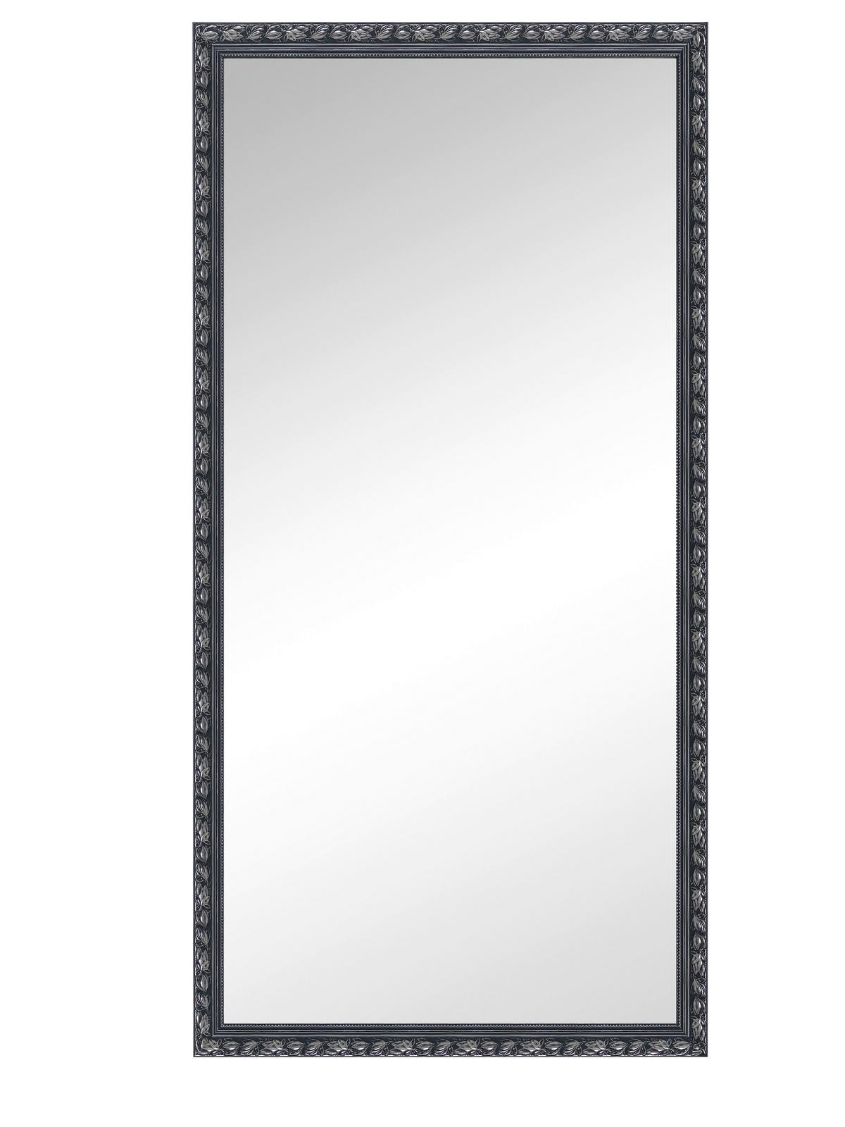 Wandspiegel in Schwarz/Silberfarben - Silberfarben/Schwarz, MODERN, Glas/Holz (100/200cm) - Premium Living