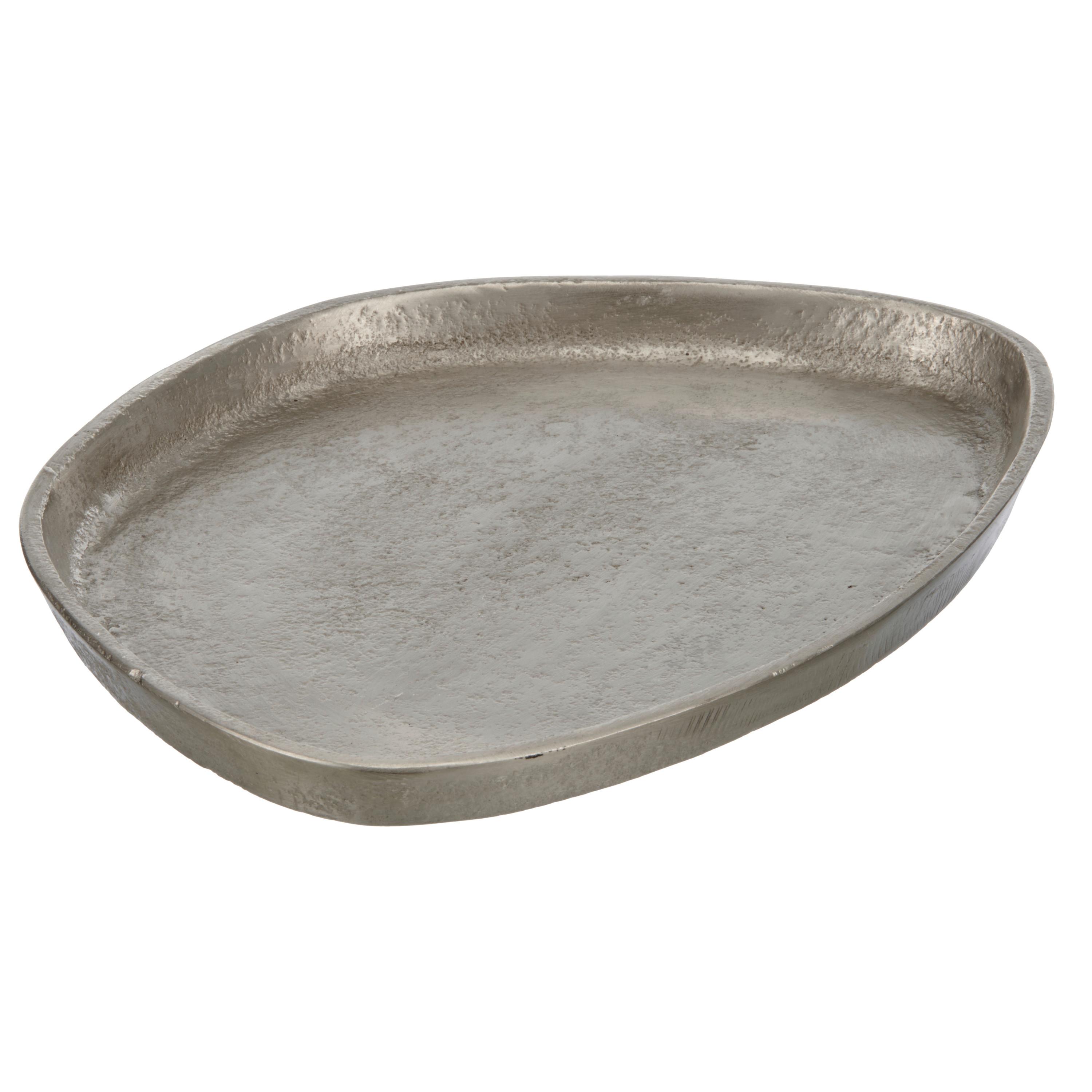 TALERZ DEKORACYJNY LEPURO - kolor srebrny, Basics, metal (24/18cm)