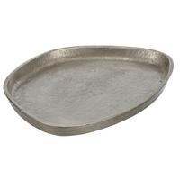 TALERZ DEKORACYJNY LEPURO - kolor srebrny, Basics, metal (24/18cm)