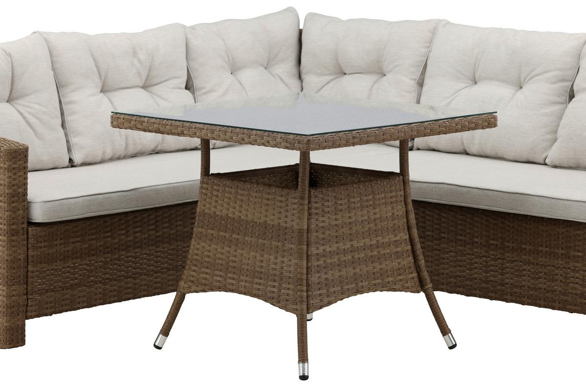Loungegarnitur Watford Brau/Hellgrau - Braun, KONVENTIONELL, Holz - Gardenson