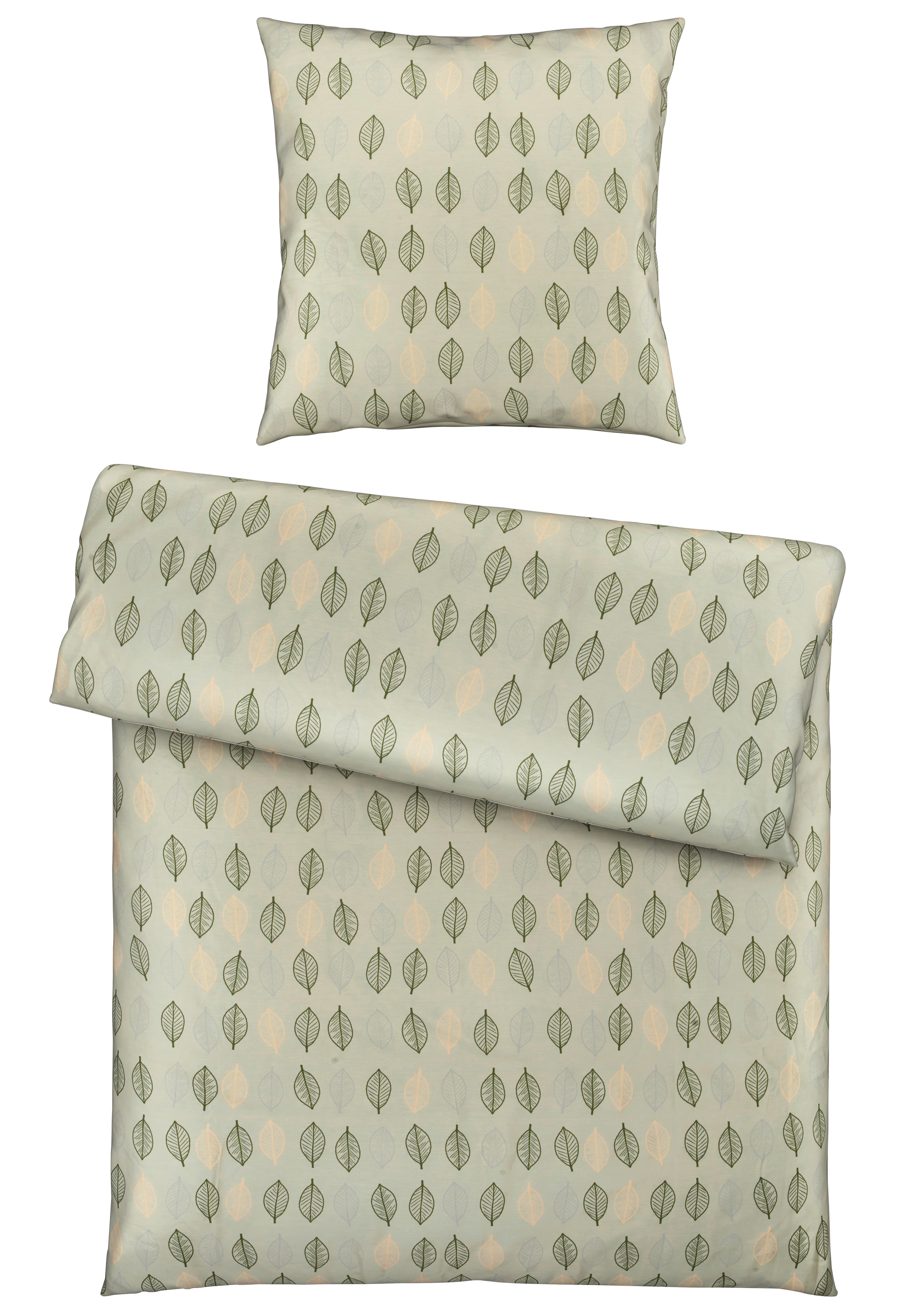 Bettwäsche Bio-Lisa in Grün ca. 135x200cm - Grün, MODERN, Textil (135/200cm) - ecoTree