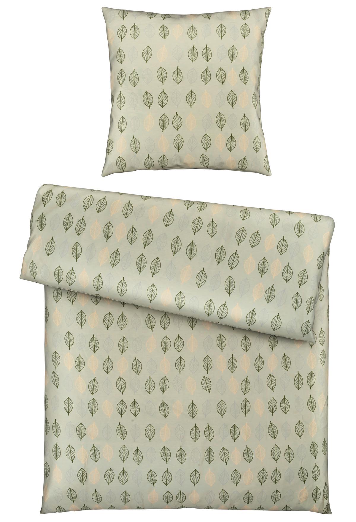 Bettwäsche Bio-Lisa in Grün ca. 135x200cm - Grün, MODERN, Textil (135/200cm) - ecoTree