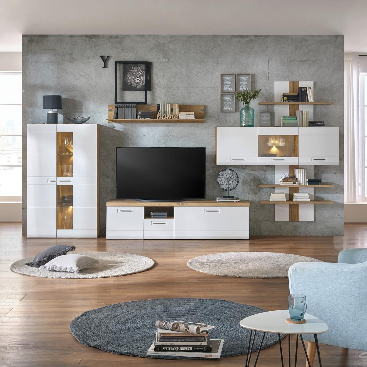 Zidna Polica Auris - bijela/boje johe, Moderno, drvni materijal (100/143/25cm) - Modern Living
